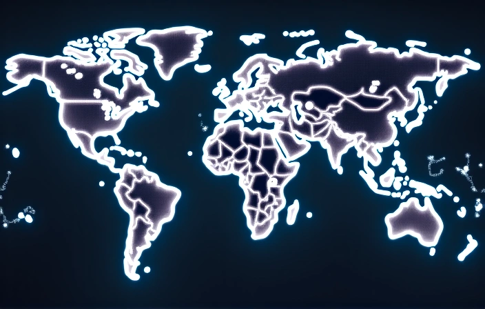 Globalna mapa sa označenim rutama dostave, simbolizira međunarodnu dostavu