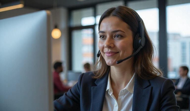 Customer support agent assisting a client digitally